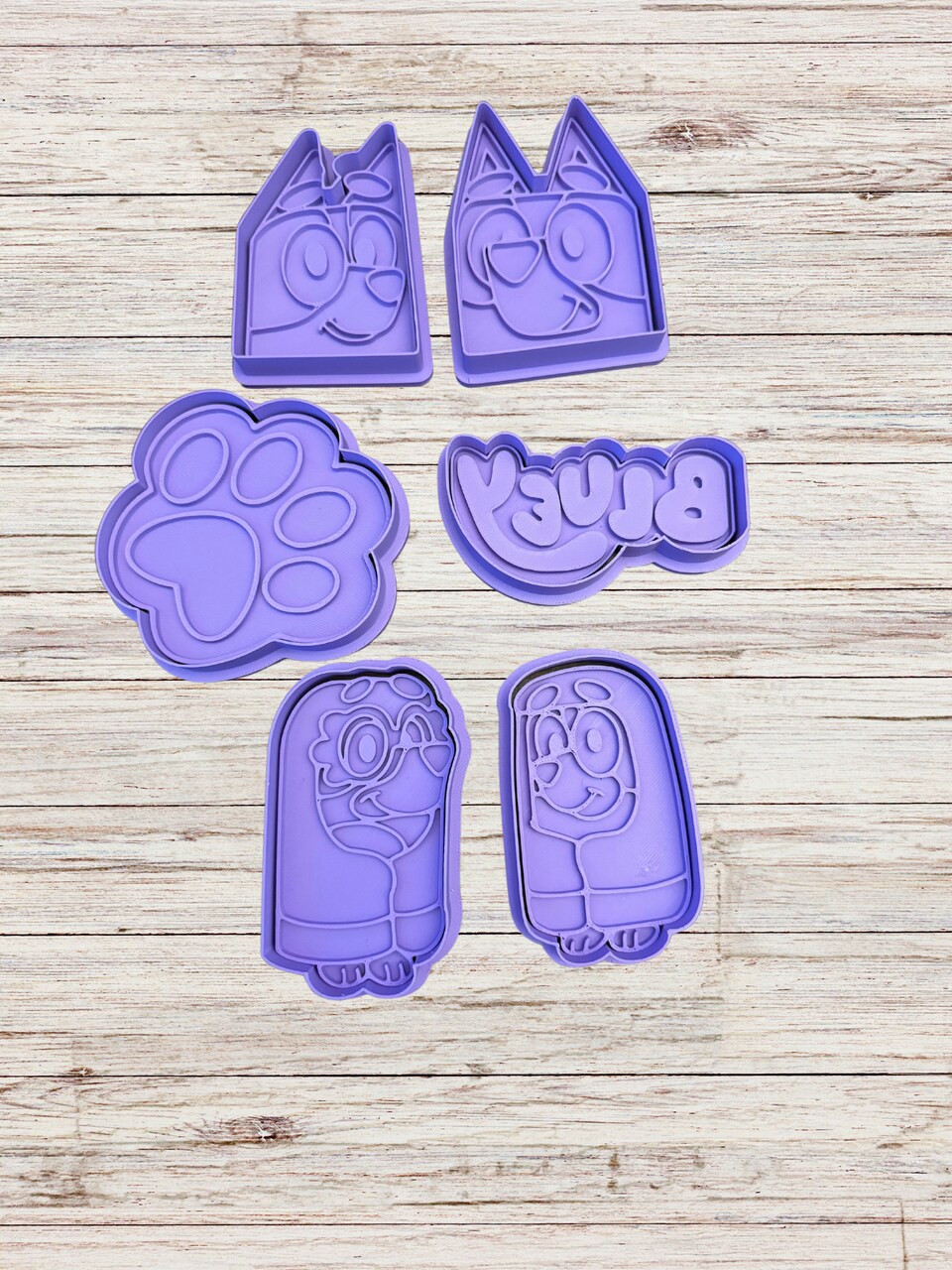 Bluey Heeler and Red Heeler Sisters cookie Size cutter set from 3.25 -3.5 inches